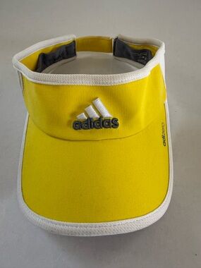 Women's Adidas adizero Lemon Yellow Visor with white trim and Velcro closure